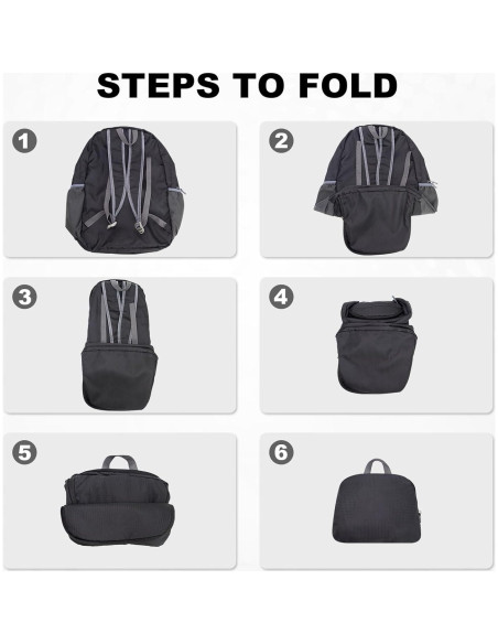Mochila Plegable HOLYLUCK 20L Ligera Impermeable Negra Mochila Plegable HOLYLUCK 20L Ligera Impermeable Negra