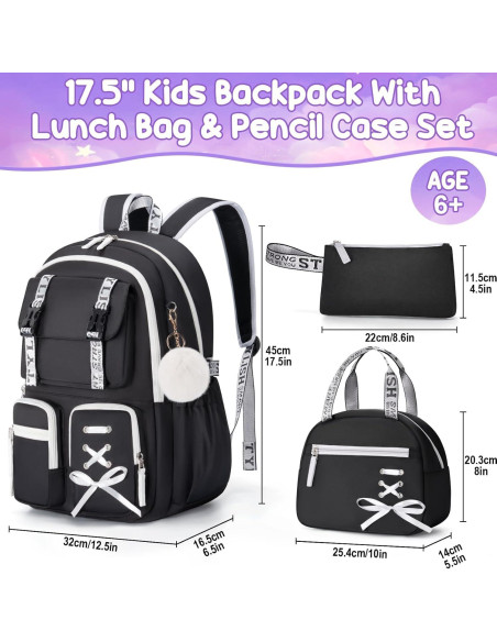 Mochila Fimibuke 3 en 1 para Niñas Impermeable con Lonchera Mochila Fimibuke 3 en 1 para Niñas Impermeable con Lonchera