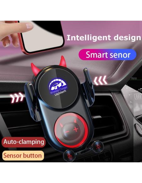 Soporte de Cargador Inalámbrico para Auto Litchitech Demonio Soporte de Cargador Inalámbrico para Auto Litchitech Demonio