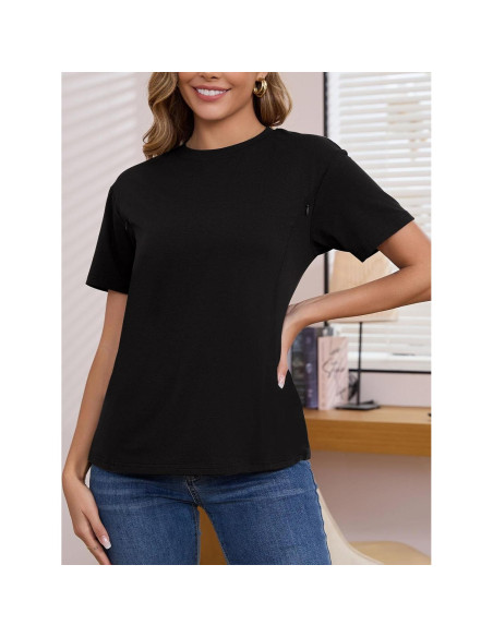 Camisa de Lactancia Ecavus con Cremallera Oculta - Negro Camisa de Lactancia Ecavus con Cremallera Oculta - Negro