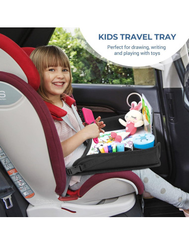 Bandeja de Viaje COOLBEBE para Niños - 2PCS, Negro, Portátil