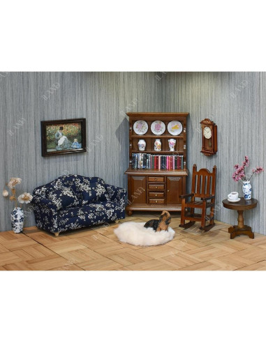 Juego de Muebles Miniatura iLAND 1:12 Estilo Vintage 4 Piezas