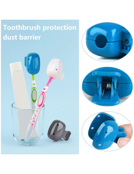 6 Tapas Protectores de Cepillo de Dientes Waenerec - Viaje 6 Tapas Protectores de Cepillo de Dientes Waenerec - Viaje