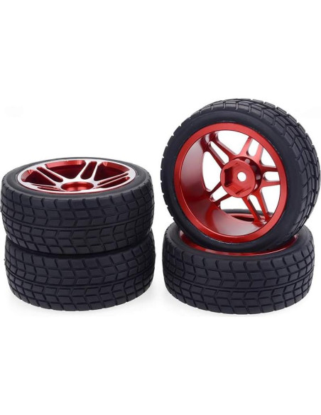 Ruedas de Aluminio 1/10 AINIUNIU para Coche RC - 4PCS Rojo Ruedas de Aluminio 1/10 AINIUNIU para Coche RC - 4PCS Rojo