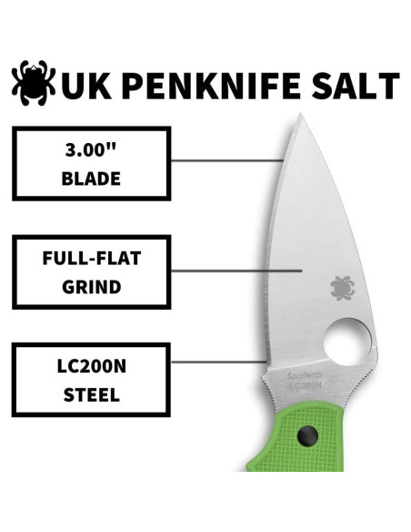 Cuchillo de bolsillo Spyderco UK Penknife Salt Verde 21.1cm Cuchillo de bolsillo Spyderco UK Penknife Salt Verde 21.1cm