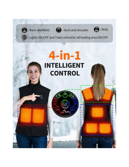 Chaleco Térmico DOACE Eléctrico Unisex Control App 8 Zonas Chaleco Térmico DOACE Eléctrico Unisex Control App 8 Zonas