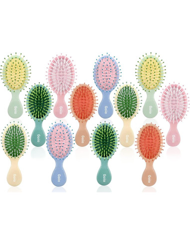 Mini Cepillo Desenredante de Viaje Goiio - 12 Piezas Multicolor