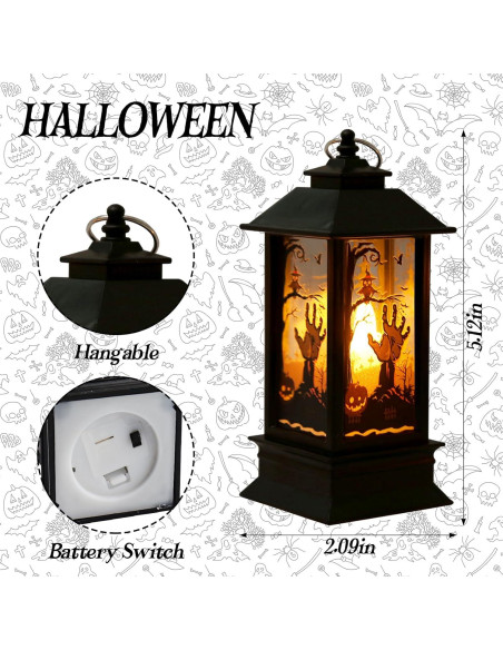 2 Linternas Decorativas de Halloween Hying 13 cm con Luz 2 Linternas Decorativas de Halloween Hying 13 cm con Luz