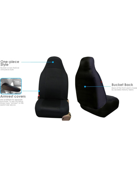 Fundas de Asiento de Coche FH Group Ajuste Universal Negro Fundas de Asiento de Coche FH Group Ajuste Universal Negro
