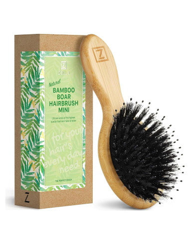 Cepillo Desenredante Zollo de Cerdas de Jabalí Natural Mini