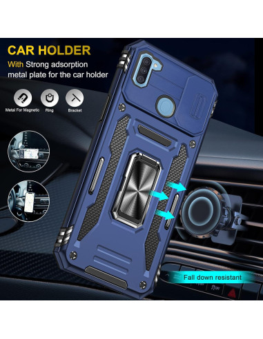 Funda Asuwish para Samsung Galaxy A11/M11 con Protector de Pantalla y Soporte Magnético Azul Marino