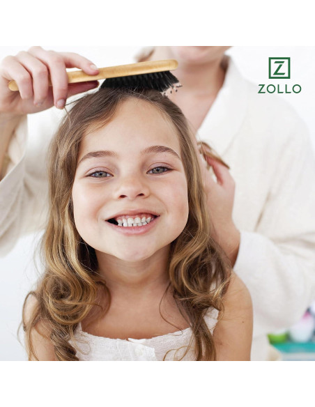 Cepillo Desenredante Zollo de Cerdas de Jabalí Natural Mini Cepillo Desenredante Zollo de Cerdas de Jabalí Natural Mini