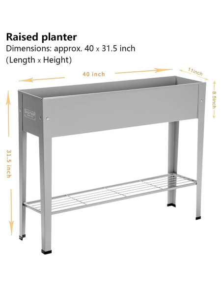 Cama Elevada de Jardín ProGard 101.6 cm Gris Resistente Cama Elevada de Jardín ProGard 101.6 cm Gris Resistente