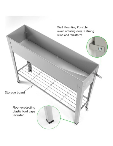 Cama Elevada de Jardín ProGard 101.6 cm Gris Resistente