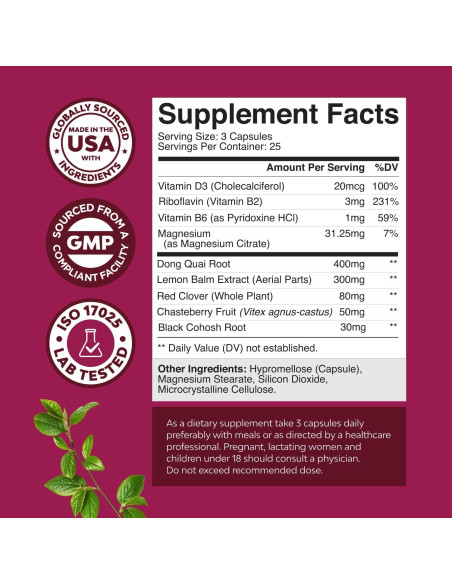 Suplemento Menopausia Natures Craft - Cohosh Negro y Vitex - 75 Cápsulas Suplemento Menopausia Natures Craft - Cohosh Negro y Vitex - 75 Cápsulas