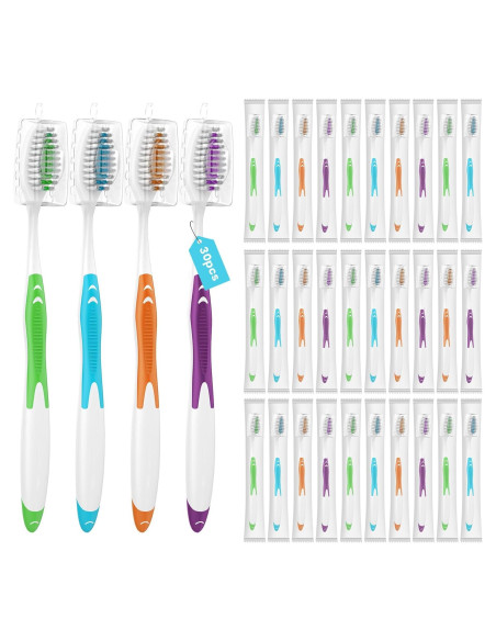 Paquete de 30 Cepillos de Dientes Frekare con Cubiertas Paquete de 30 Cepillos de Dientes Frekare con Cubiertas
