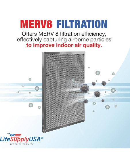 Filtro de Aire Electrostático LifeSupplyUSA 18x24x1 MERV 8 Lavable Filtro de Aire Electrostático LifeSupplyUSA 18x24x1 MERV 8 Lavable