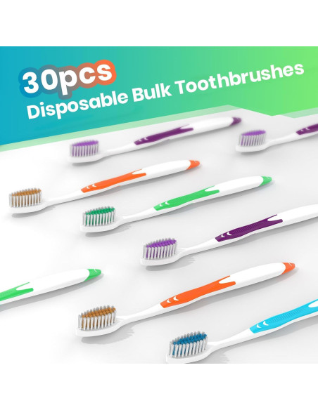 Paquete de 30 Cepillos de Dientes Frekare con Cubiertas Paquete de 30 Cepillos de Dientes Frekare con Cubiertas