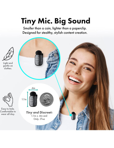 Micrófono Lavalier Inalámbrico Movo NanoMic 3.5mm para DSLR