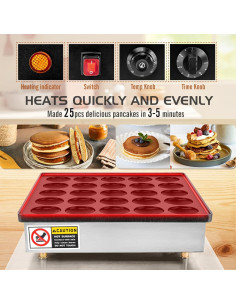 Mini Máquina para Pancakes GDDGHS 950W Acero Inoxidable 2