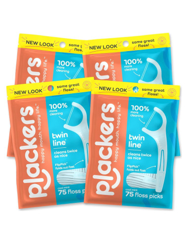 Palillos de Hilo Dental Plackers Tuffloss 75 Unidades Sabor Menta