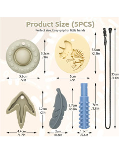 Juguetes Sensoriales Masticables MISSLILI - Set de 5 Silicona 2