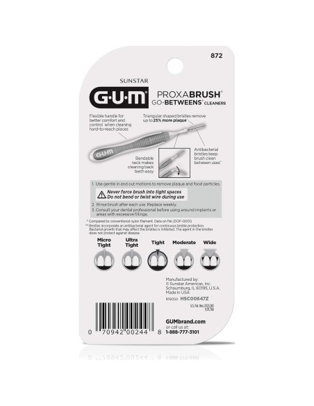 GUM Proxabrush Go-Betweens Ajustado - Cepillos Interdentales 10ct GUM Proxabrush Go-Betweens Ajustado - Cepillos Interdentales 10ct