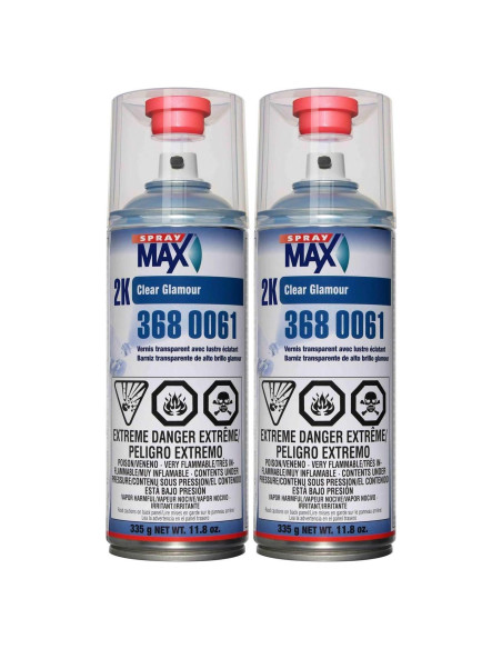 Spray Max 2K Clearcoat Brillante 2 Pack 236.6ml Aerosol Spray Max 2K Clearcoat Brillante 2 Pack 236.6ml Aerosol