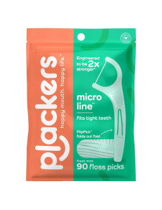 Palillos de Hilo Dental Plackers Micro Mint - 90 Unidades