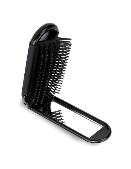 Cepillo de cabello plegable con espejo MOZEAT Negro 20.2 cm Cepillo de cabello plegable con espejo MOZEAT Negro 20.2 cm