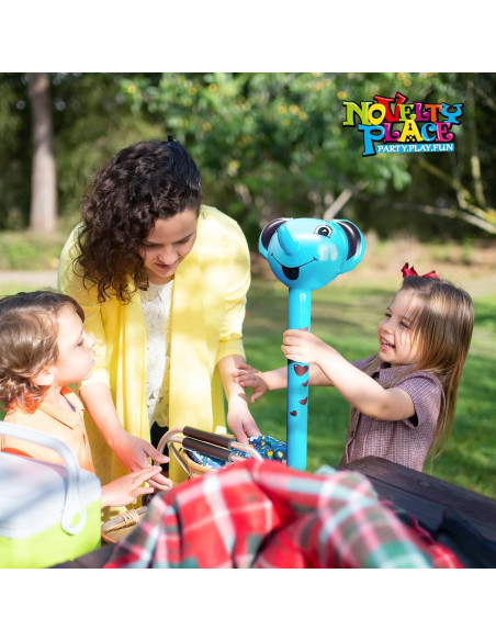 Conjunto de 6 Animales Inflables con Sonido - PVC - 102-117 cm Conjunto de 6 Animales Inflables con Sonido - PVC - 102-117 cm