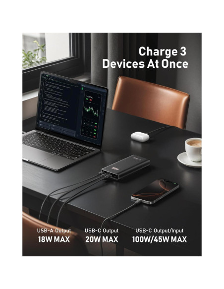 Batería Externa VEEKTOMX 100W 20000mAh Carga Rápida USB-C Batería Externa VEEKTOMX 100W 20000mAh Carga Rápida USB-C