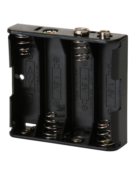 Soporte de Batería Parts Express para 4 AA con Conector Snap Soporte de Batería Parts Express para 4 AA con Conector Snap
