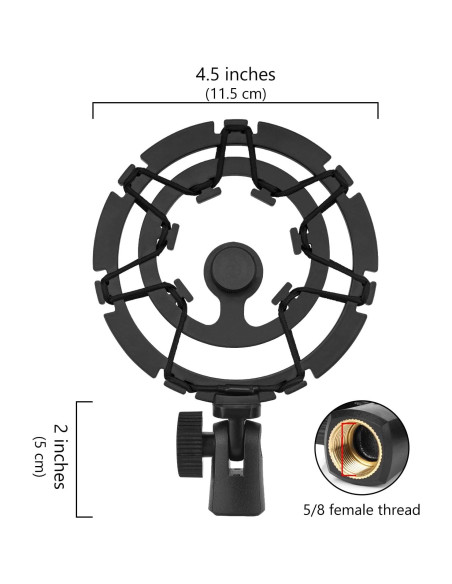 Soporte de Micrófono Geekria Antivibración Metal Negro para Elgato Soporte de Micrófono Geekria Antivibración Metal Negro para Elgato