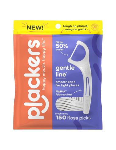 Palillos de Hilo Dental Plackers Gentle Line Menta 150 Unidades