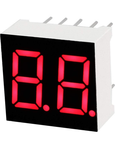 Tubo LED Digital 7 Segmentos uxcell 2 Dígitos Rojo 5pcs