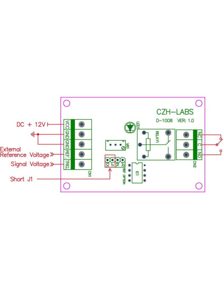 Módulo Relé Comparador de Voltaje 12V DC 10A Montaje DIN Módulo Relé Comparador de Voltaje 12V DC 10A Montaje DIN