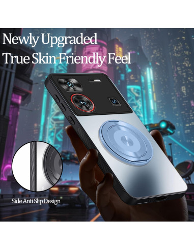 Funda Silicona Mate Azul para ZTE Nubia Z60 Ultra con Soporte