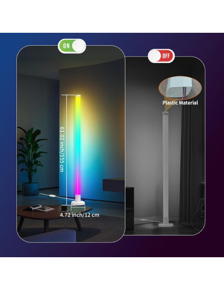Lámpara de Pie Esquina RGB Heanolier AU-P70, 16 Millones de Colores Lámpara de Pie Esquina RGB Heanolier AU-P70, 16 Millones de Colores