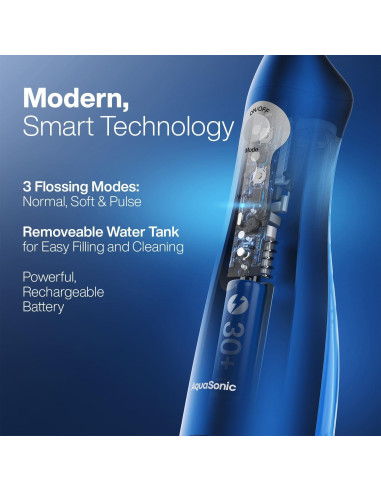 Irrigador de Agua AquaSonic ASFLOSBLU Recargable Inalámbrico