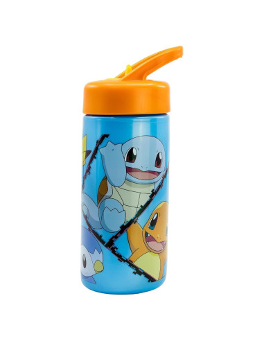 Botella de Plástico Stor Pokémon 410 ml con Popote
