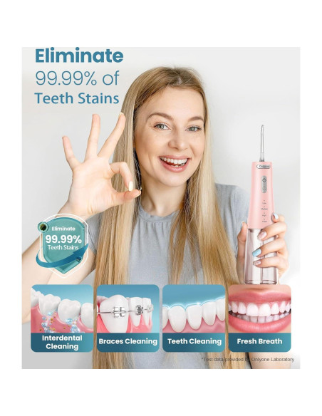 Irrigador Dental de Agua Onlyone FC5090 Rosa 300ml Portátil Irrigador Dental de Agua Onlyone FC5090 Rosa 300ml Portátil