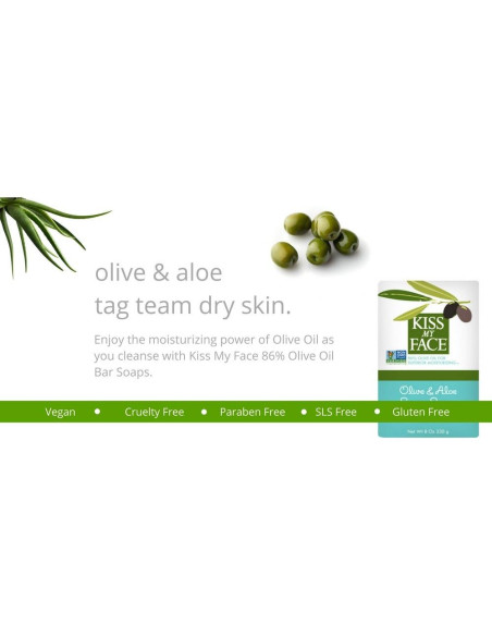 Jabón Natural Hidratante Kiss My Face Oliva y Aloe 230g Jabón Natural Hidratante Kiss My Face Oliva y Aloe 230g