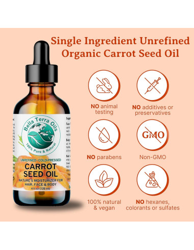 Aceite de Semilla de Zanahoria Orgánico Bella Terra 236 ml - Antioxidante
