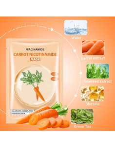 Mascarilla Facial Hidratante de Zanahoria GUOYAOLIFU 30ml 5Pack 2