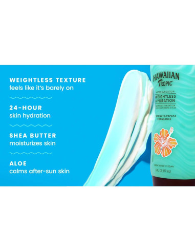 Hawaiian Tropic Loción Hidratante Sin Peso 180 ml