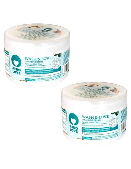 Afro Love Co-Wash Crema Limpiadora 2x226.8g - Hidratante Rizado Afro Love Co-Wash Crema Limpiadora 2x226.8g - Hidratante Rizado