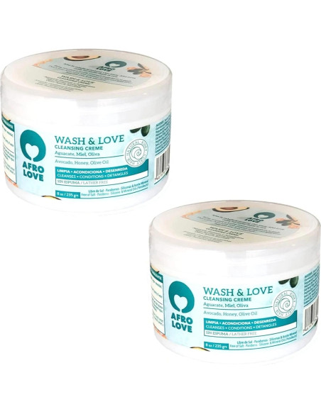 Afro Love Co-Wash Crema Limpiadora 2x226.8g - Hidratante Rizado Afro Love Co-Wash Crema Limpiadora 2x226.8g - Hidratante Rizado