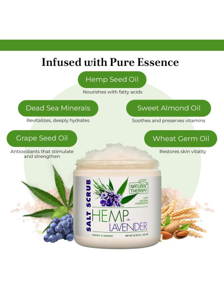 Exfoliante Corporal de Sal de Cañamo y Lavanda 660g Exfoliante Corporal de Sal de Cañamo y Lavanda 660g