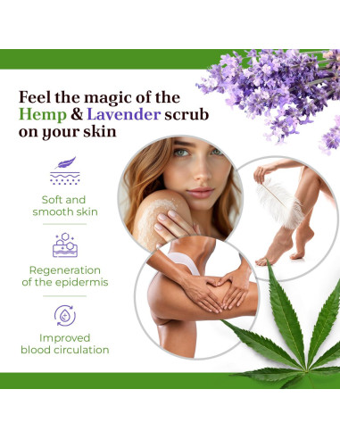 Exfoliante Corporal de Sal de Cañamo y Lavanda 660g
